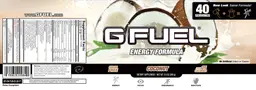 Label for G Fuel Coconut