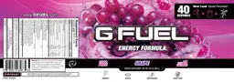 Label for G Fuel Grape