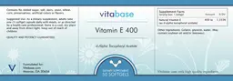 Label for Vitamin E 400