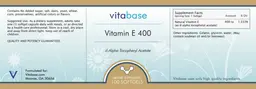 Label for Vitamin E 400