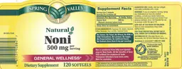 Label for Natural Noni 500 mg