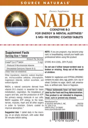 Label for NADH Coenzyme B-3 5 mg