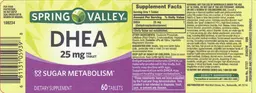 Label for DHEA 25 mg