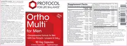 Label for Ortho Multi For Men