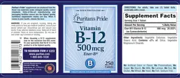 Label for Vitamin B-12 500 mcg