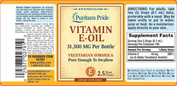 Label for Vitamin E-Oil