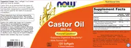 Label for Castor Oil 650 mg