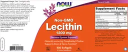 Label for Non-GMO Lecithin 1200 mg