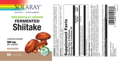 Label for Fermented Shiitake 500 mg