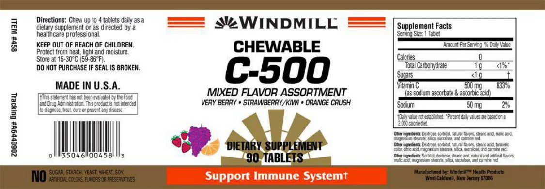 Label for Chewable C-500