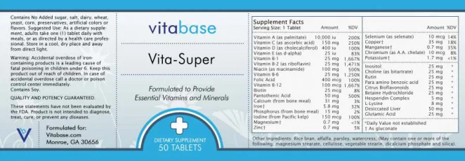 Label for Vita-Super