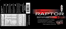 Label for High Performance Raptor HP Dark Chocolate