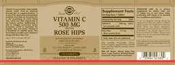 Label for Vitamin C 500 mg With Rose Hips
