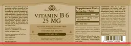 Label for Vitamin B6 25 mg