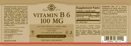 Label for Vitamin B6 100 mg