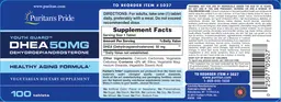 Label for DHEA 50 mg