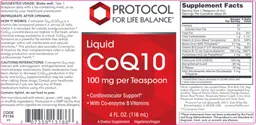 Label for Liquid CoQ10 100 mg