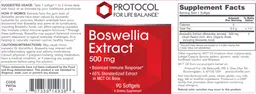 Label for Boswellia Extract 500 mg