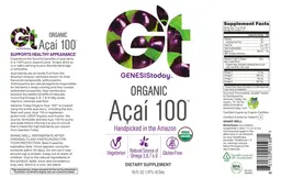 Label for Organic Acai 100