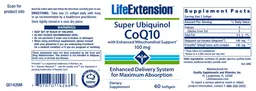 Label for Super Ubiquinol CoQ10 With Enhanced Mitochondrial Support 100 mg