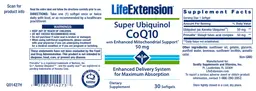 Label for Super Ubiquinol CoQ10 With Enhanced Mitochondrial Support 50 mg