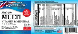 Label for Men's 50+ Multi Vitamin & Mineral Formula