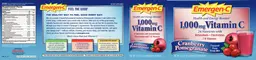 Label for 1,000 mg Vitamin C Cranberry Pomegranate