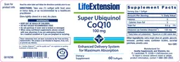 Label for Super Ubiquinol CoQ10 100 mg