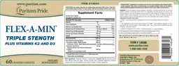 Label for Flex-A-Min Triple Strength Plus Vitamin K2 And D3
