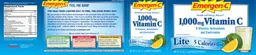 Label for 1,000 mg Vitamin C Lite