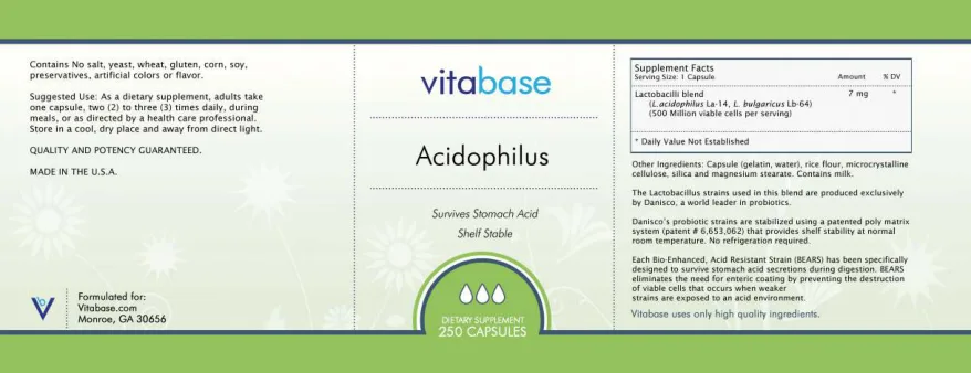 Label for Acidophilus