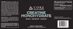 Label for Creatine Monohydrate
