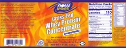 Label for Grass-Fed Whey Protein Concentrate Creamy Vanilla