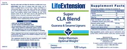 Label for Super CLA Blend With Guarana & Sesame Lignans
