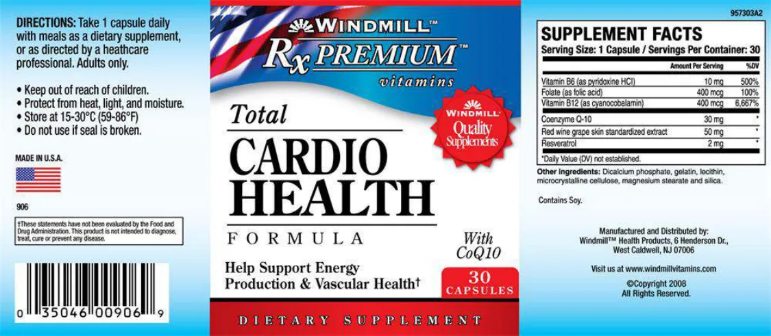 Label for Total Cardio Health Formula