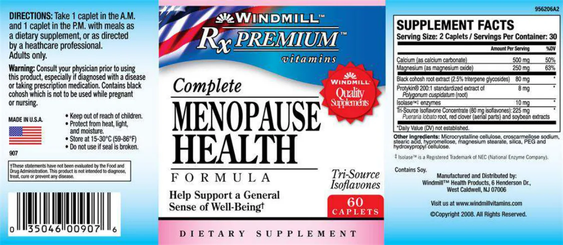 Label for Complete Menopause Health Formula