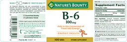 Label for B-6 100 mg