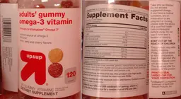 Label for Adults' Gummy Omega-3 Vitamin