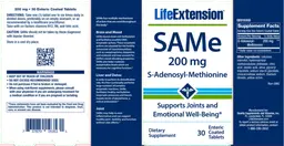 Label for SAMe 200 mg