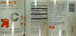 Label for Vitamin C 1,000 mg