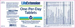 Label for One-Per-Day Tablets