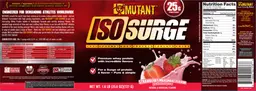 Label for Iso Surge Strawberry Milkshake Flavor