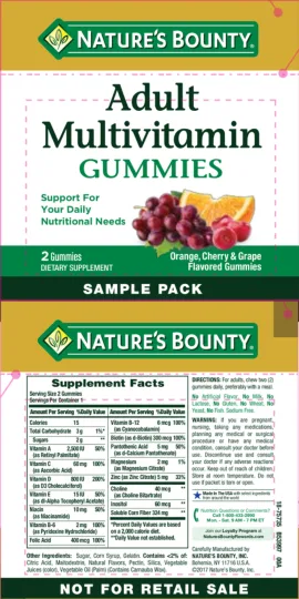 Label for Adult Multivitamin Gummies