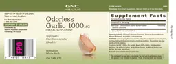 Label for Odorless Garlic 1000 mg