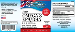 Label for Super Omega 3 EPA/DHA Formula