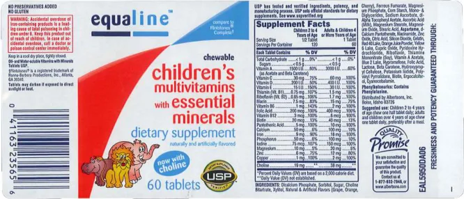 Label for Children's Multivitamins with Essential Minerals