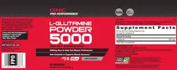 Label for L-Glutamine Powder 5000 Unflavored