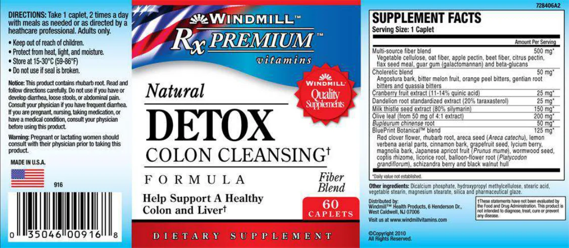 Label for Natural Detox Colon Cleansing Formula