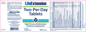 Label for Two-Per-Day Tablets