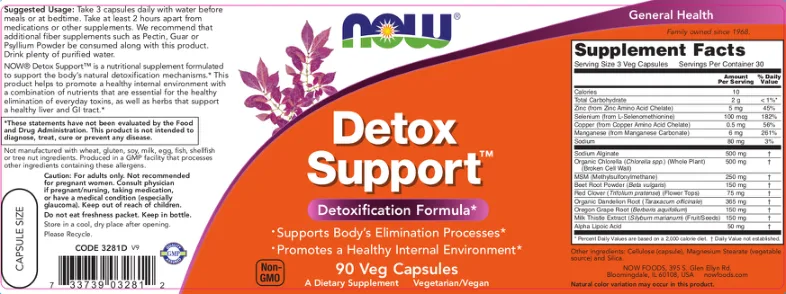 Label for Detox Support